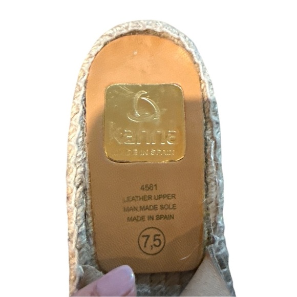 EUC - Kanna Suede Espadrille Peep Toe Wedges - Size 7.5 - Picture 6 of 6